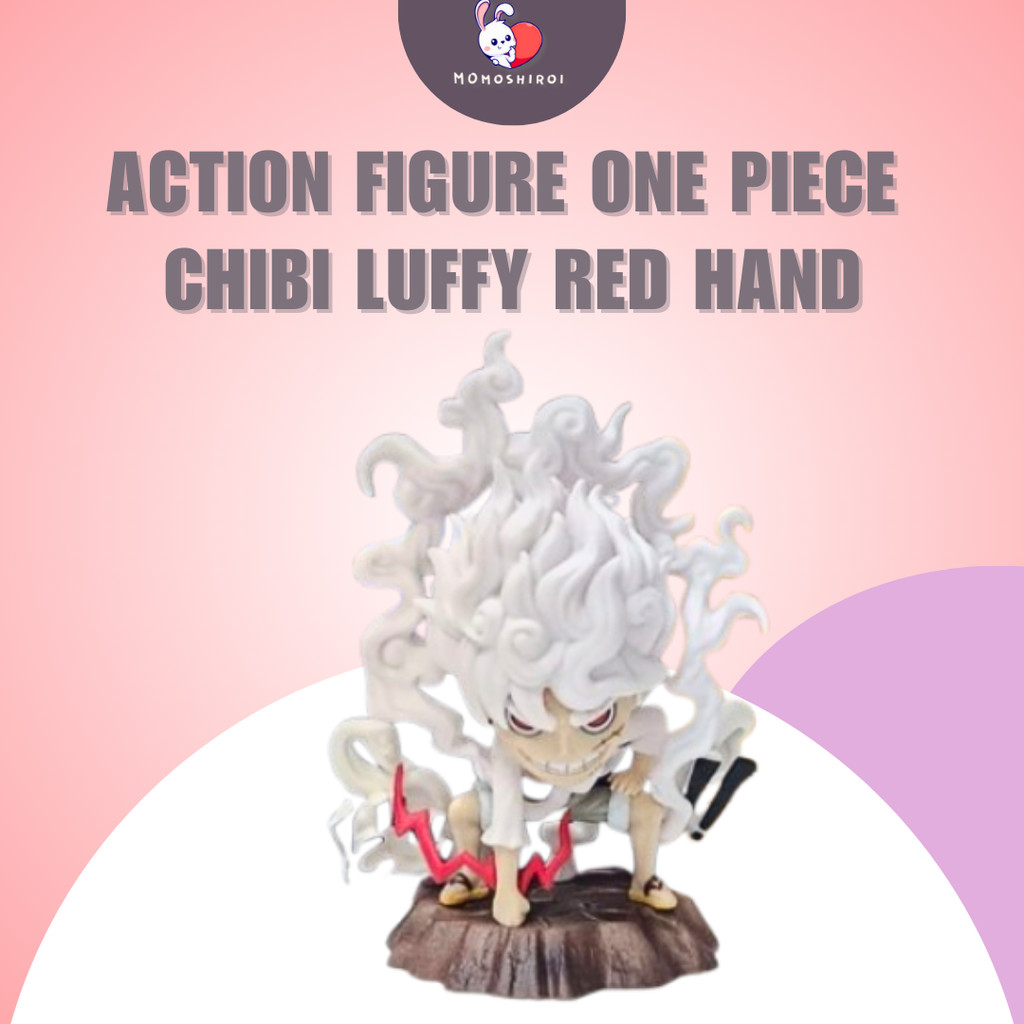 action figure one piece  chibi luffy red hand figure one piece chibi luffy tangan merah box