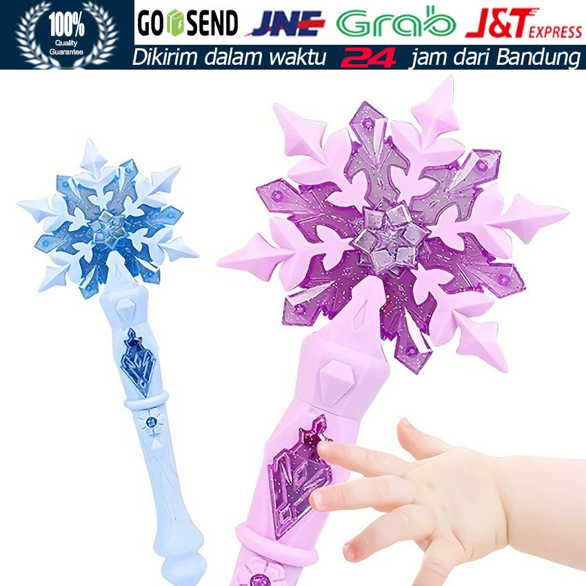 Mainan Tongkat Peri Princess / Tongkat Sihir Magic Wand Untuk Anak / Mainan Peran Fairy Princess Cocok Untuk Bermain Peran Dan Fantasi / Desain Nyala Musik Dengan Efek Cahaya Salju