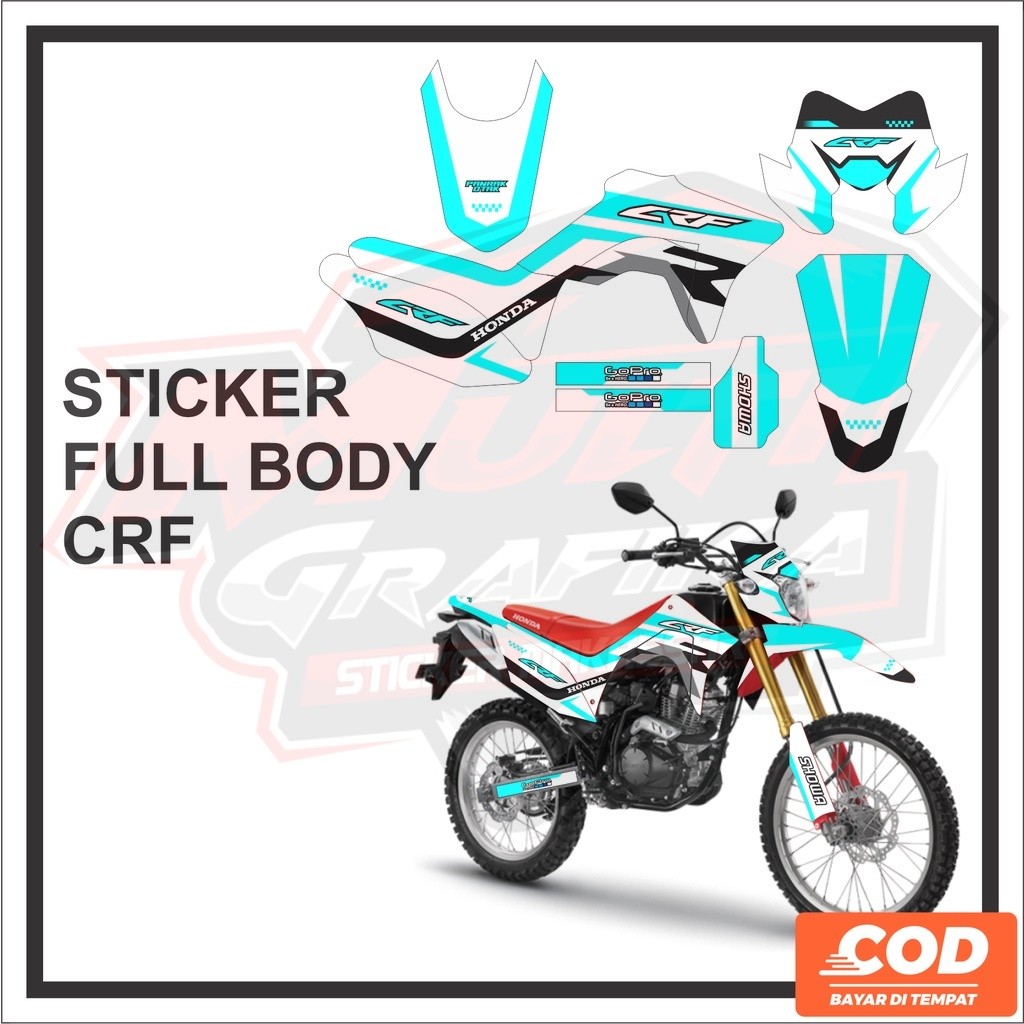 Decal Stiker Variasi Dekal Striping Motor CRF 150 L 150L Full Body FullBody Putih Tosca multi stiker