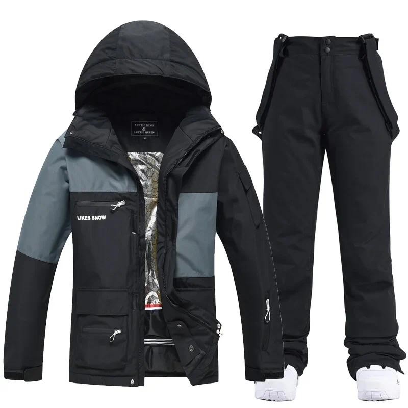 

Winter Women Hooded Ski Jacket Ski Pants Set Winter Thicken Warm Windproof Waterproof Outdoor Snowboard Snow Coat Trousers