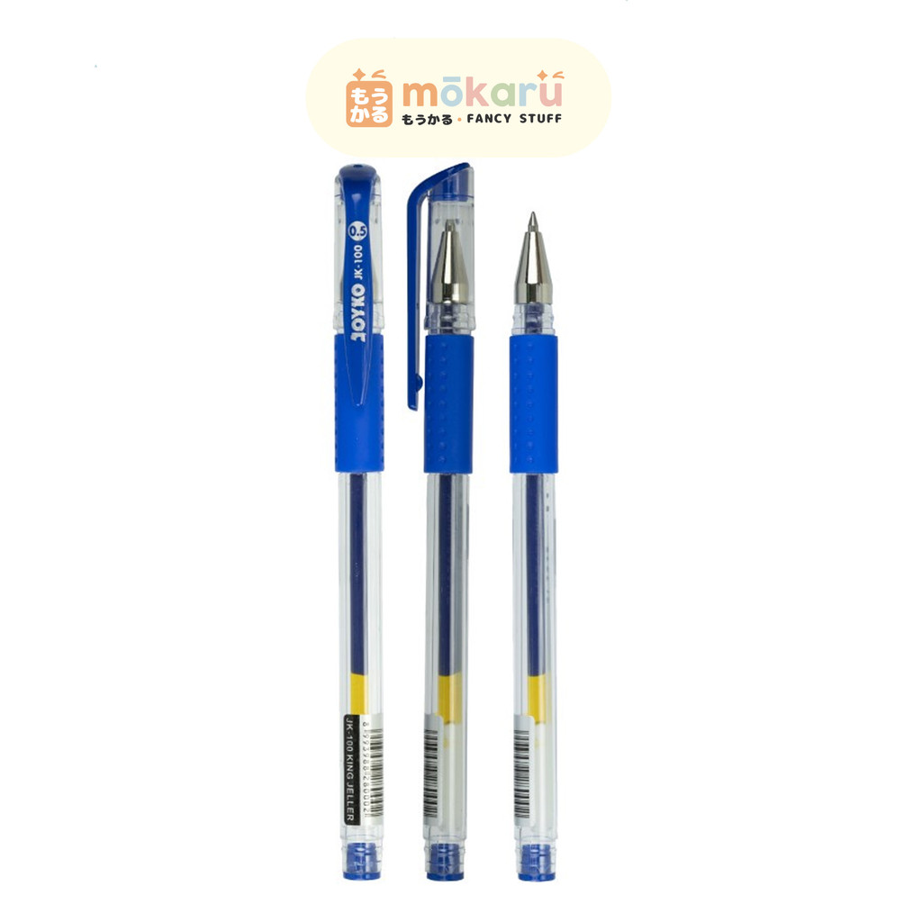 

Joyko Pulpen Gel Pen JK-100 Blue Biru 0.5mm / Pena Ballpoint Murah Berkualitas