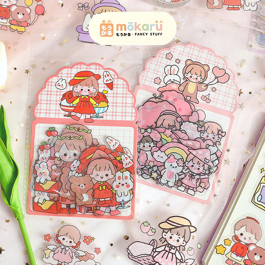 

Holiday Pudding Girl Flake Stickers Set / Sticker Tempel Lucu Unik