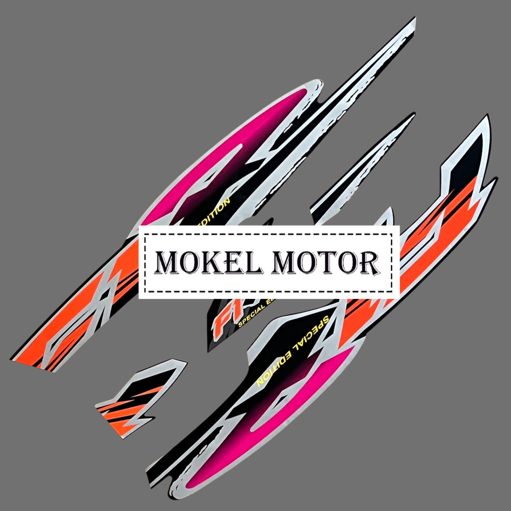 Striping stiker yamaha f1zr fiz r f1 zr 1996 hitam pink oren stiker list body