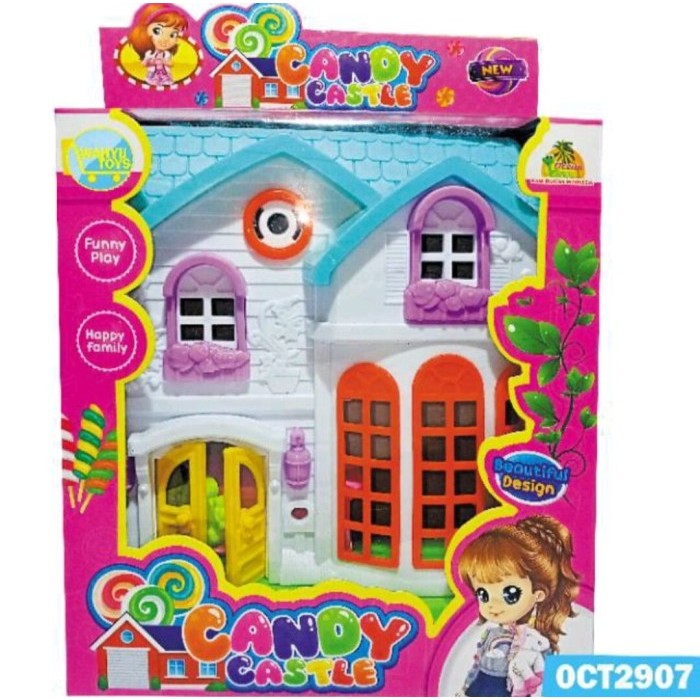 Mainan Anak Rumah Rumahan Candy Castle Lengkap / Mainan Rumah Barbie