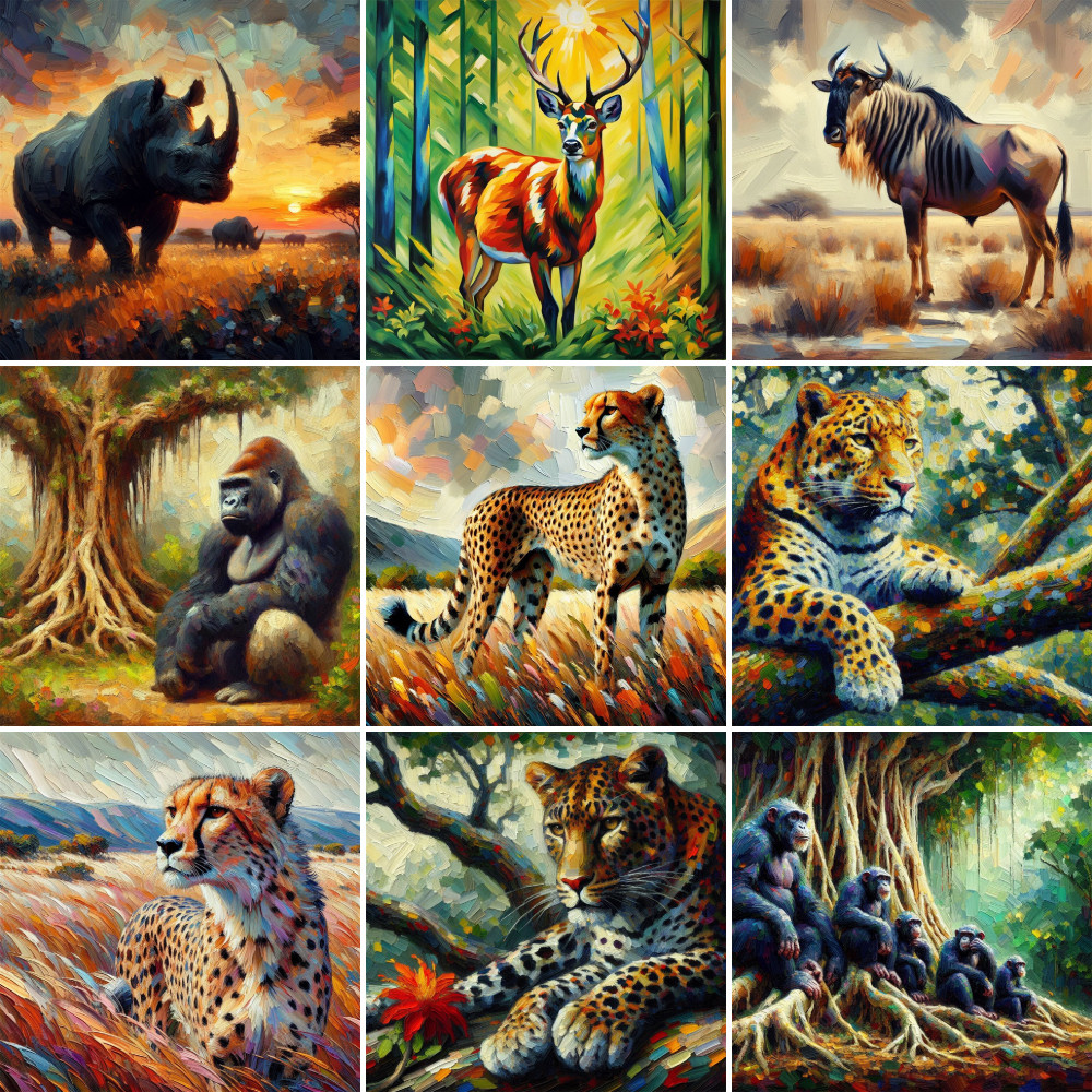 

Animal African Wildlife Painting By Number Custom Craft Kit For Adults Room Decoration Personalized Gift Ideas Dropshipping HOT