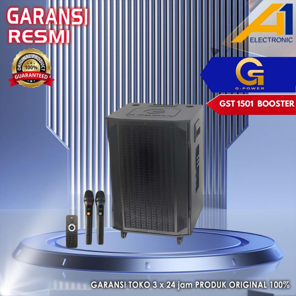 Speaker G POWER GST1501 / GST 1501 BOOSTER Wireless Portable 15inch