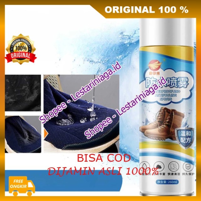 Spray Sepatu Waterproof Spray Sepatu Anti Air Efek Daun Talas Cukup Semprot 2x Sepatu Tahan Air Berm