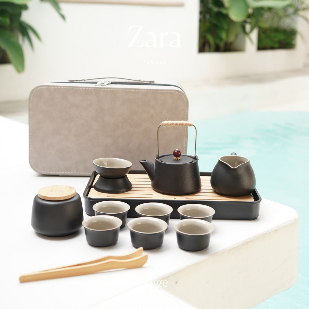 

[SAIGE] ZARA Tea Set Gift Set Hampers Kado Murah Souvenir Leather Case Murah