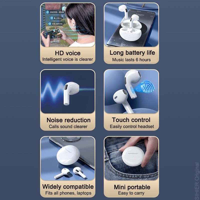 best sale [cek variasi] pro 6 tws bluetooth tws earphone wireless iphone android headset bluetooth