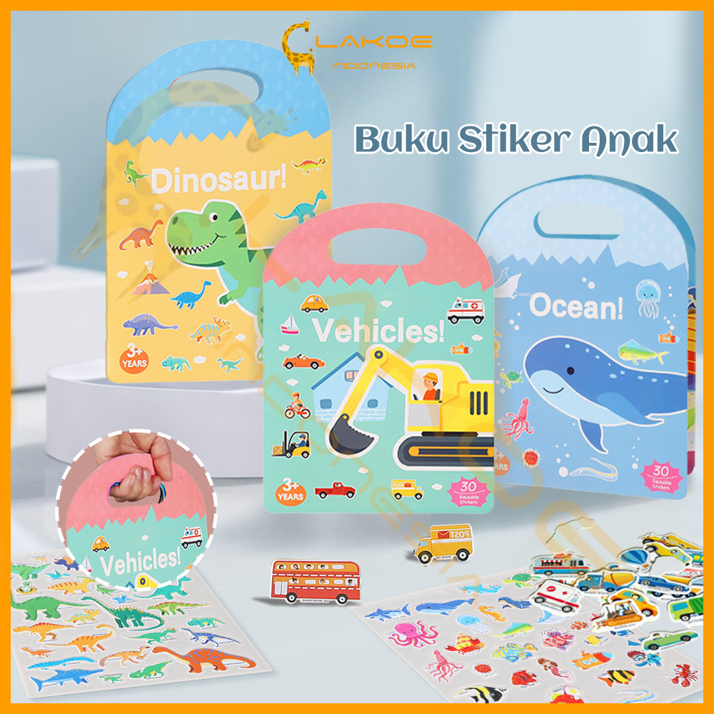 

LAKOE Buku Stiker Anak Reusable Sticker Activity Book Mainan Edukasi Anak
