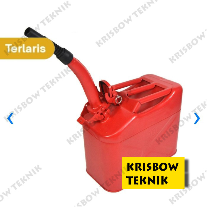 Jerigen Bensin POM Krisbow 10 L jerigen besi/ Jerry Can Jerigen Bensin