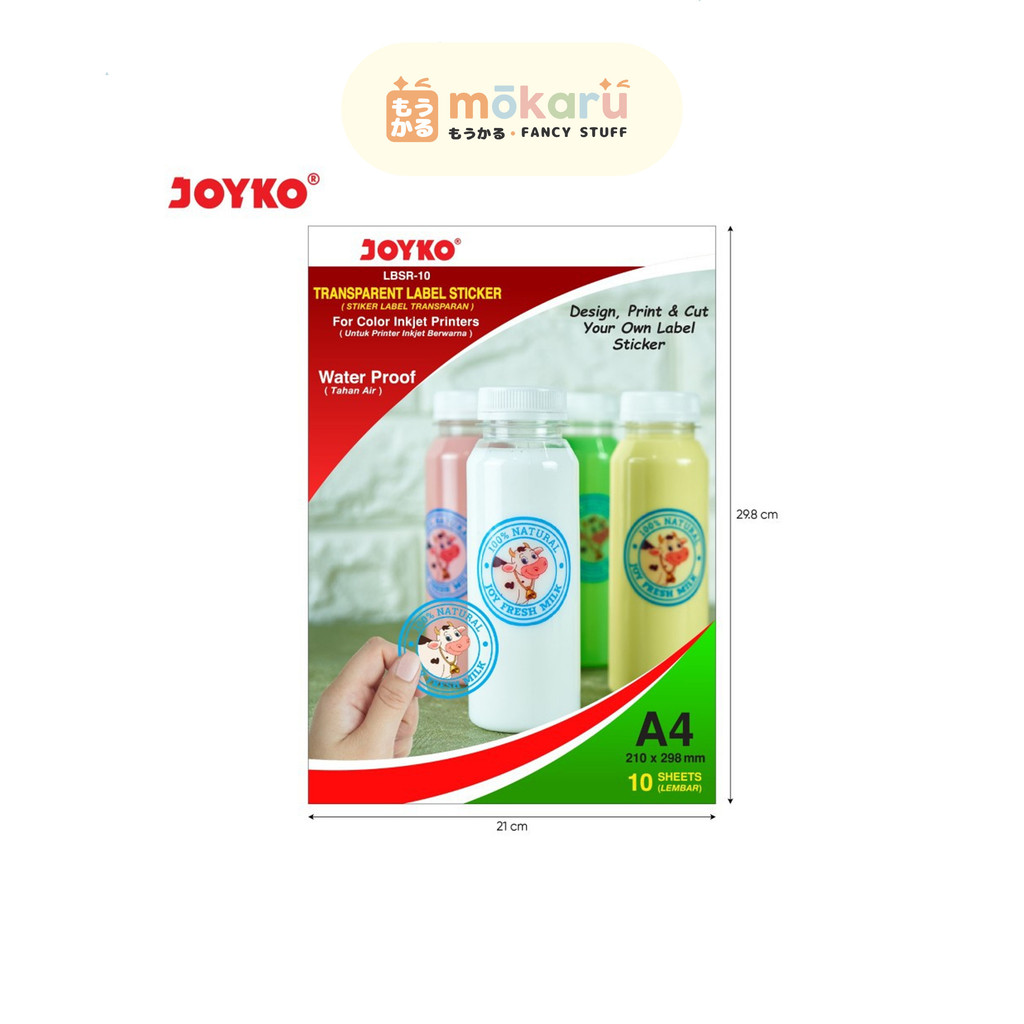 

Joyko Kertas Sticker Label Transparan LBSR-10 Transparent Waterproof Murah Berkualitas