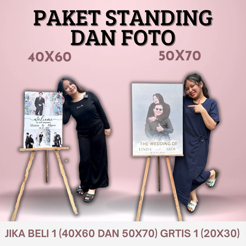 SS89KL09 PAKETAN STANDING DAN FOTO / Cetak foto bingkai / standing foto / bingkai foto / cetak foto 