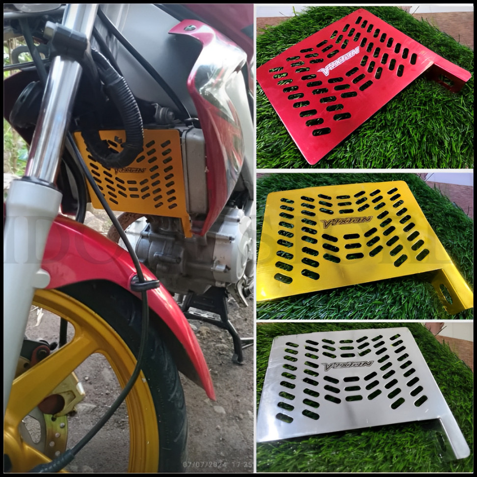 Cover Radiator Vixion Tutup Pelindung Radiator Motor Vixion New Dan Old Lama Aluminium Cnc Tebal