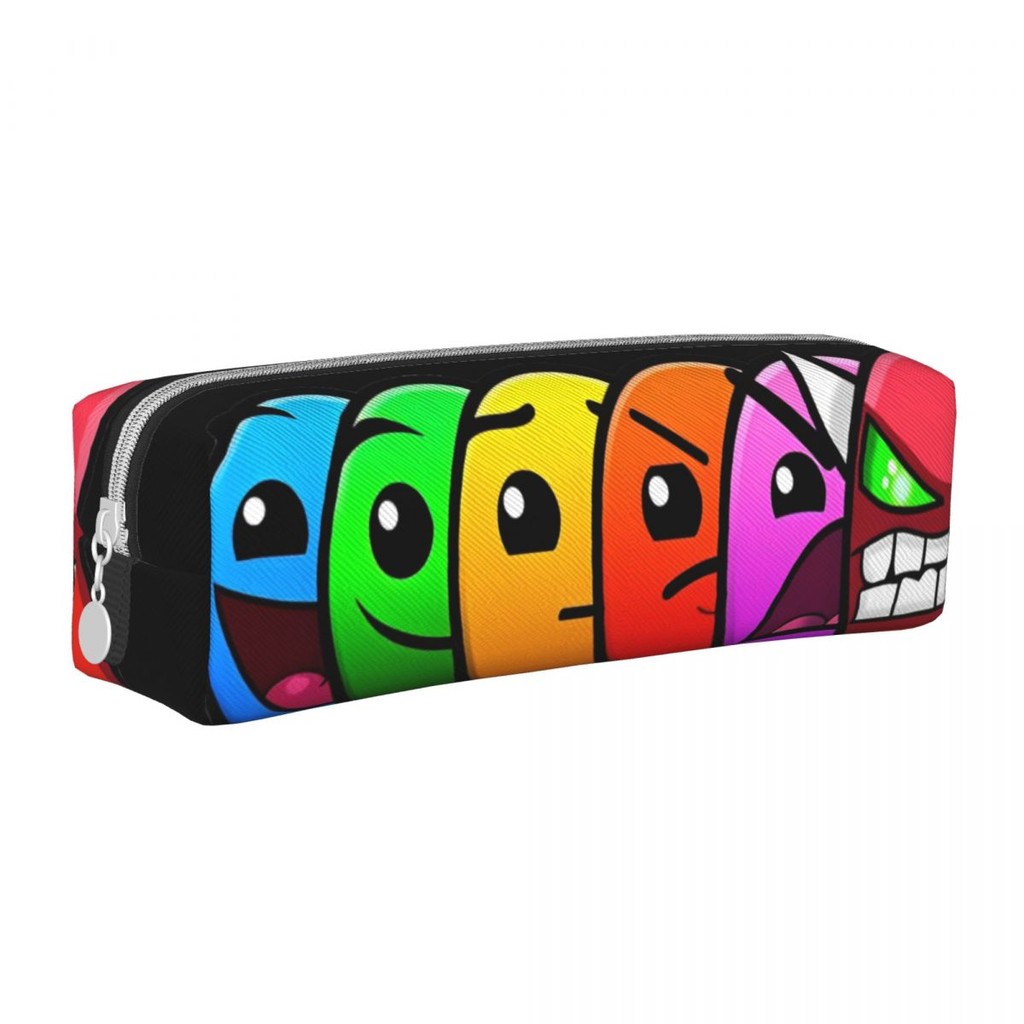

Geometry Dash What Are You Pencil Case Geometric Dash Video Game Pencilcases Pen for Student Big Capacity Bag School Stationery