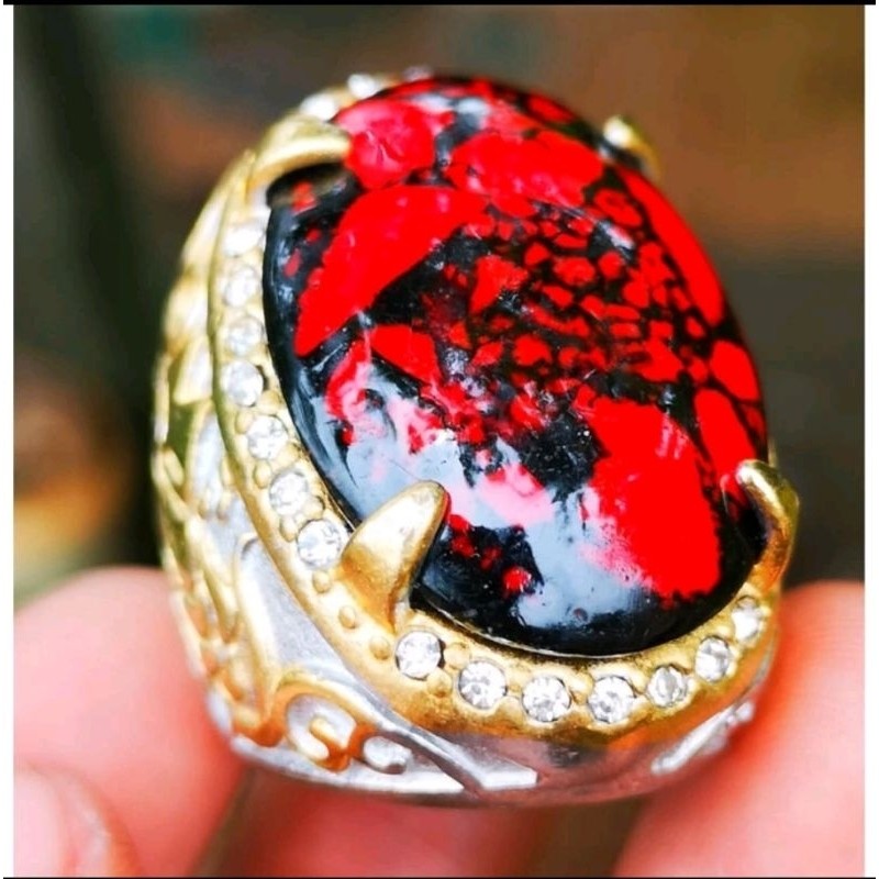 Batu akik pirus merah serat antik