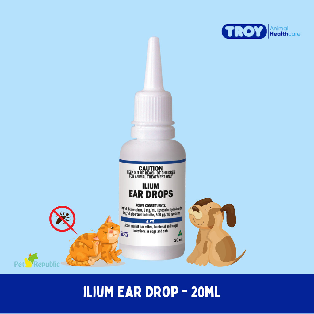Obat Telinga Troy ILIUM Ear Drop ( Anjing dan Kucing) 20ml