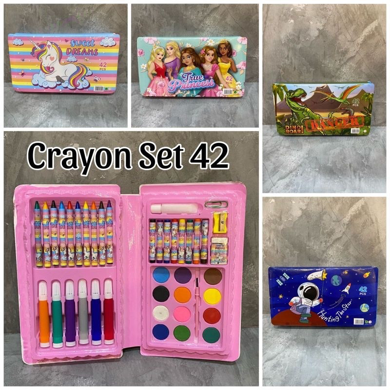 

(GTT) CRAYON SET ISI 42 PCS / ALAT MELUKIS DAN MENGGAMBAR ANAK / PENSIL - 42 / ART SET 42 PCS / CRAYON SET 42 PCS / ALAT LUKIS ANAK KARAKTER