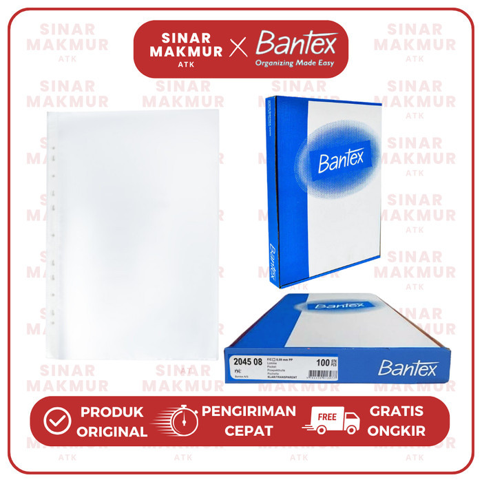 

PP Pocket Sleeve/Sheet Protector Anti-Glare 2045 08 Folio Bantex (Pak)