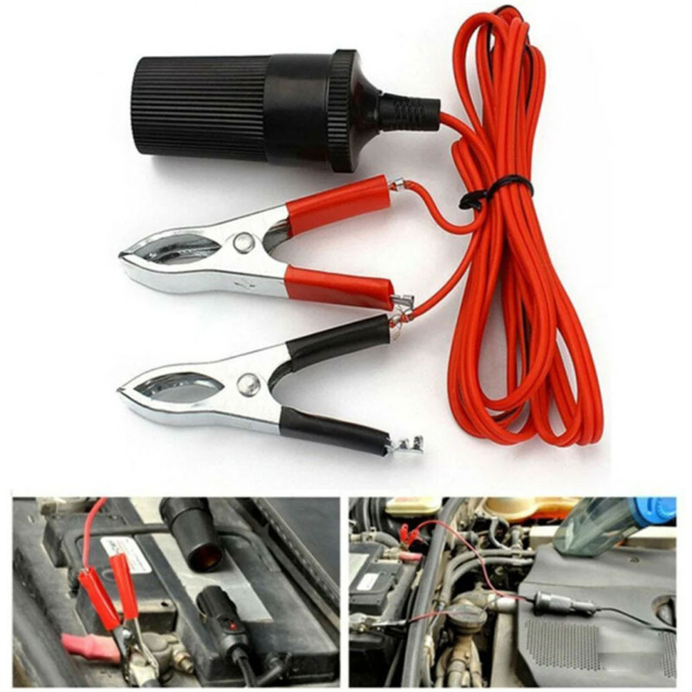 Terminal battery clip mobil 12V - Kabel power klip aki mobil - Kabel klip aki ke colokan rokok mobil