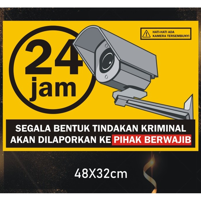 

Tulisan CCTV 24 JAM Besar 48x32cm