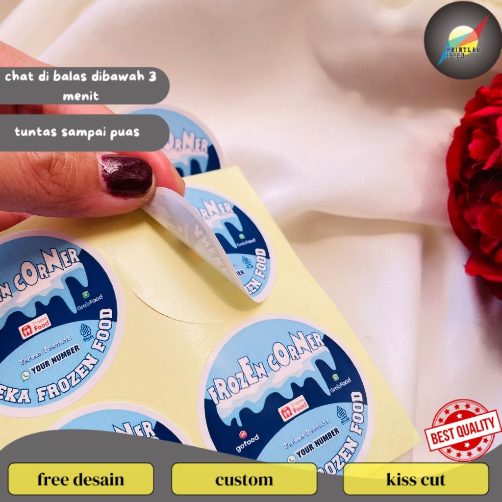 

PrintLab 2-4 Cetak Stiker Chromo Makanan Beku Label Free Desain Frozen Food Daging Bulat Murah