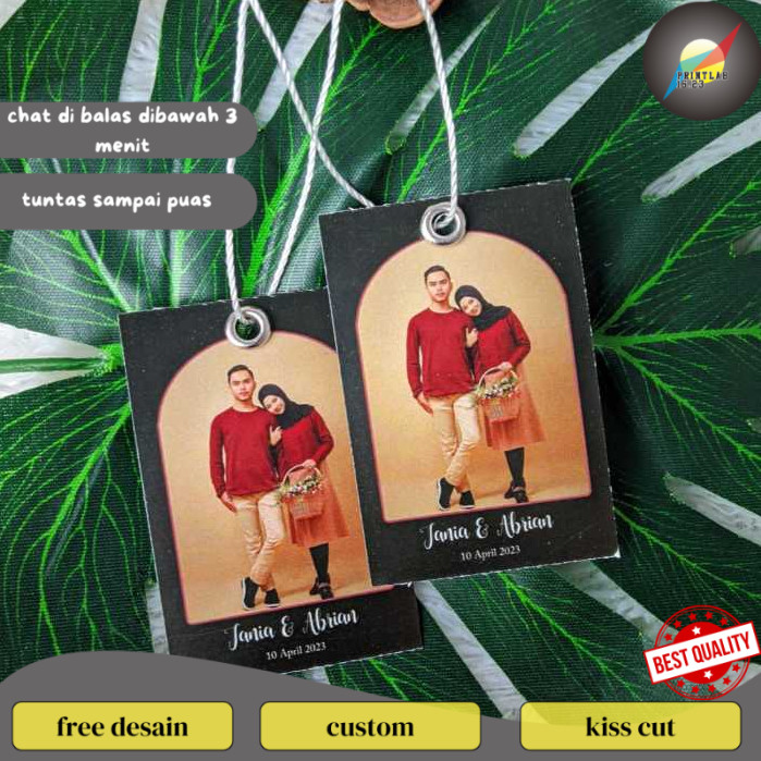

PrintLab Print Hangtag Wedding Souvenir Hang Tag Label Custom Pernikahan Ucapan Nikah Free Desain