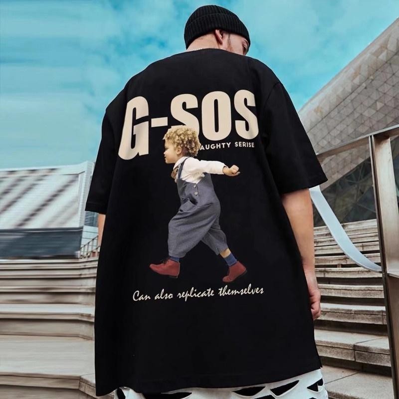 【E-KU】100% katun Kaos berkualitas tinggi Kemeja T-Shirt Pendek Lengan Pendek Gaya Harajuku Musim Pan