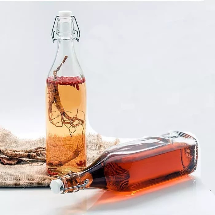 Swing Bottle Botol Swing Kaca Beling Bening Tebal Tutup Karet Klip Kedap 250ML Botol Minum Air Saji 