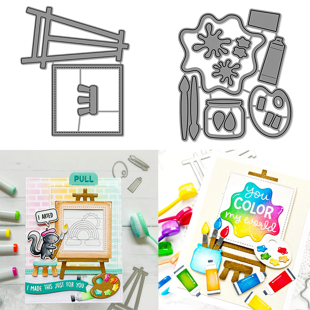 

Canvas and Easel Dies Art Supplies Metal Cutting Dies Embossing Diecut For DIY Card Making Scrapbooking Crafting Supplies