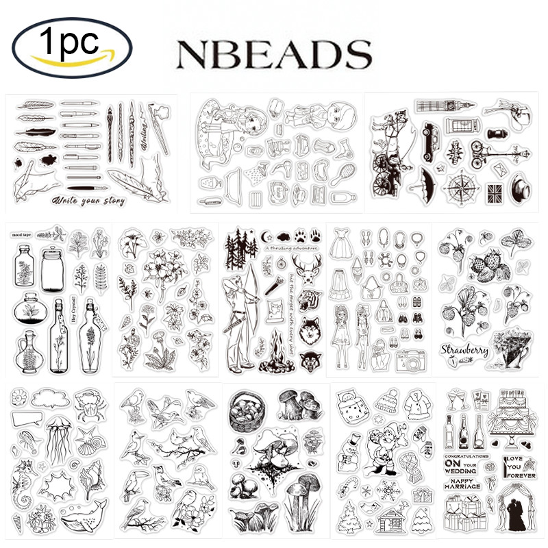

1 Sheet Plant Wishing Bottle Clear Stamps Silicone Stamp Cards for Card Making Decoration and DIY Scrapbooking