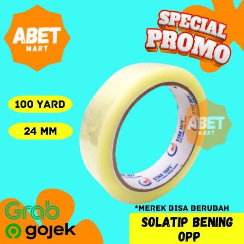 

Lakban Bening 24mm x 100yard - Isolasi Solasi Selotip Solatip Medium 1 Inch 24 mm Sedang Transparan Murah