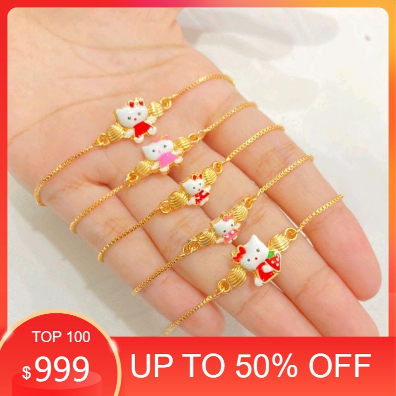 gelang serut anak kitty / lapis emas gold