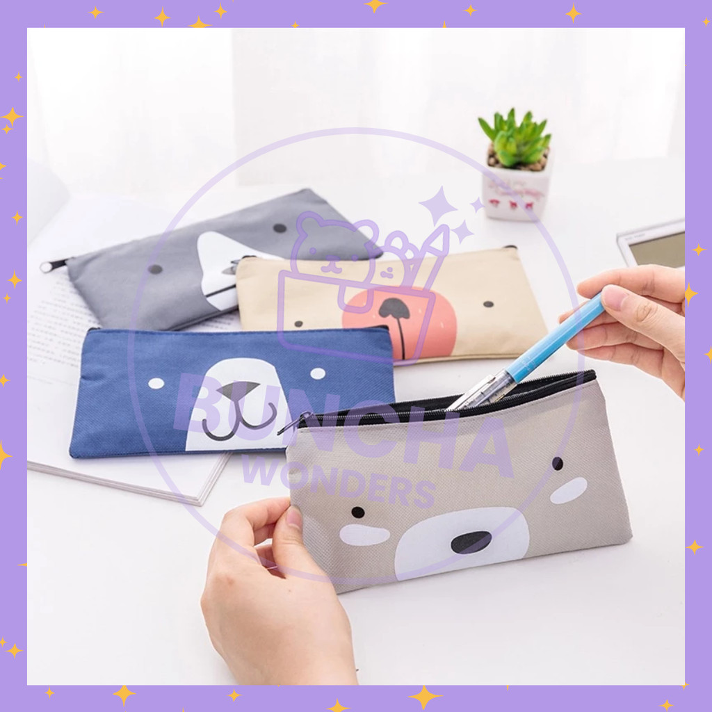 

BW PROMO - Kotak Pensil Kain Kanvas Karakter Lucu Tempat Pensil Serbaguna Motif Doggy Pensil Hewan