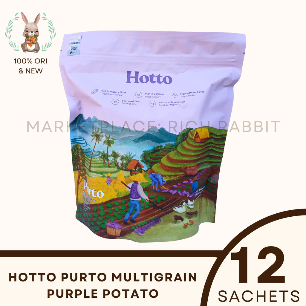 

Hotto Purto Multigrain Purple Potato Promo Suplemen Cemilan Sehat Meal Replacement Diet Rich Rabbit 100% ORI 1 Pouch Sachet