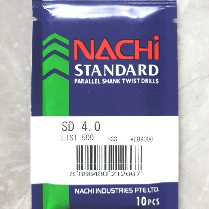 Mata bor besi NACHI 4mm - Mata bor HSS besi NACHI 4mm