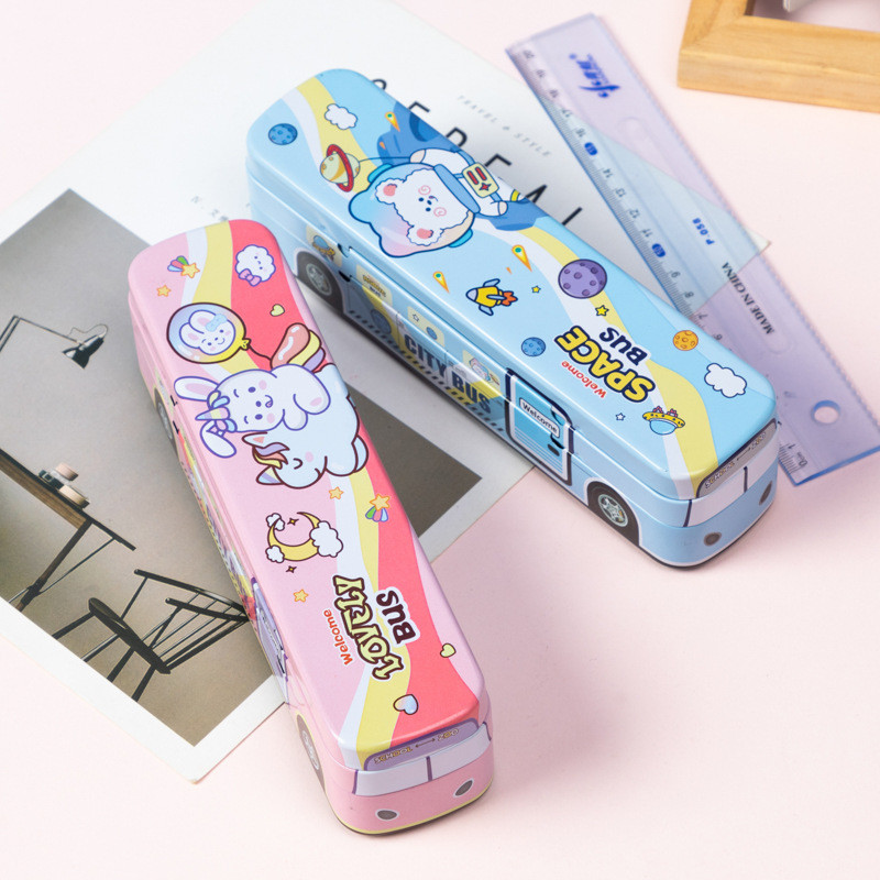 

-SS- CUTE AND SPACIOUS BEAR AND UNICORN LITTLE / TEMPAT PENSIL MOTIF BERUANG LUCU / LOVELY BUS & SPACE BUS / WARNA BIRU DAN PINK PASTEL