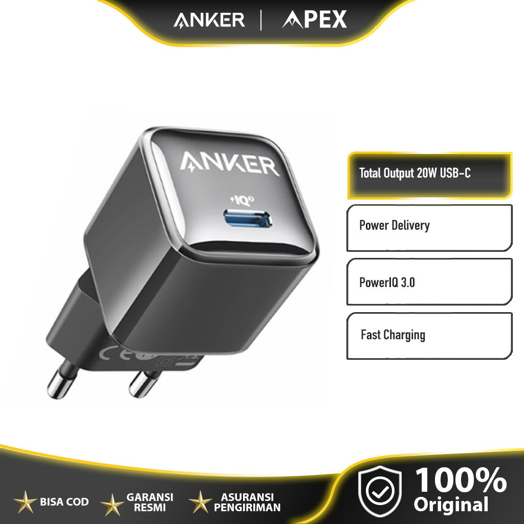 ANKER Wall Charger PowerPort Nano Pro 20W [A2637] Garansi Anker Indonesia