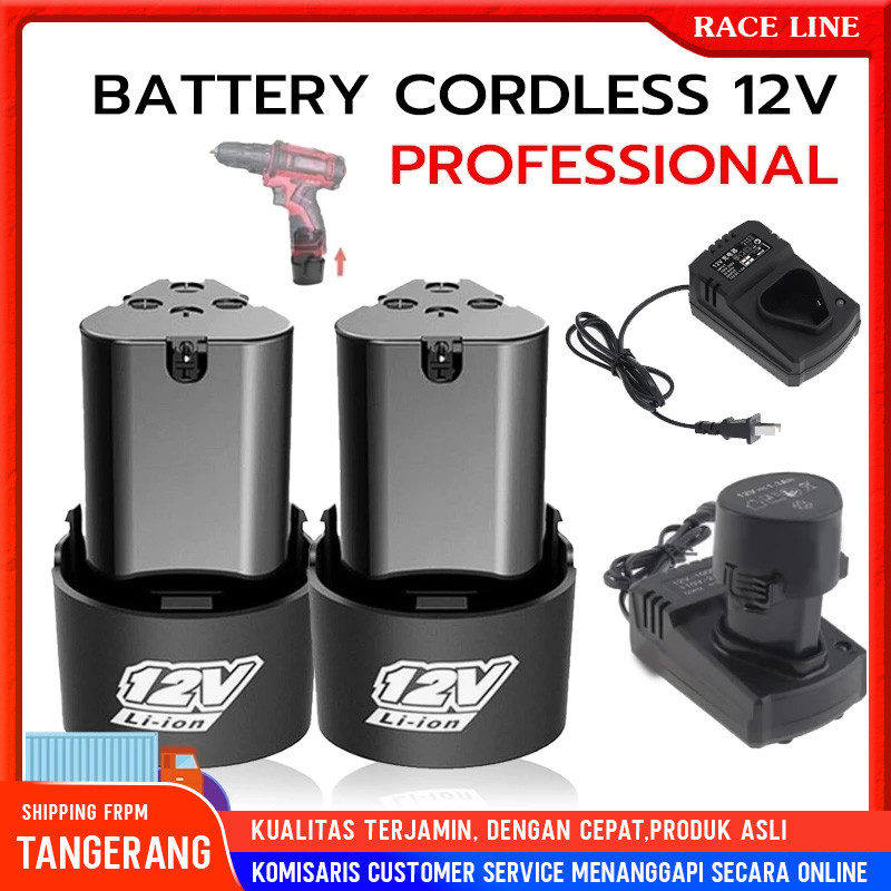 [Kirim Sekarang] 2PCS batrai baterai bor cordless 12v 1300mah 12 volt jld Baterai Bor Cordless Li-Io