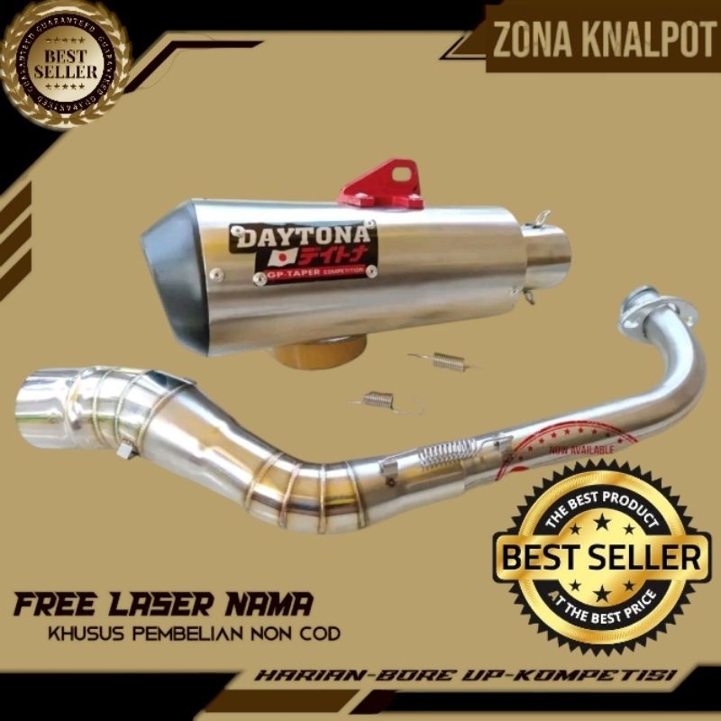 Knalpot racing Daytona GP Taper slash untuk cbr150/vixion/fu/mx/sonic/r15/gsx150/all motor bebek DLL