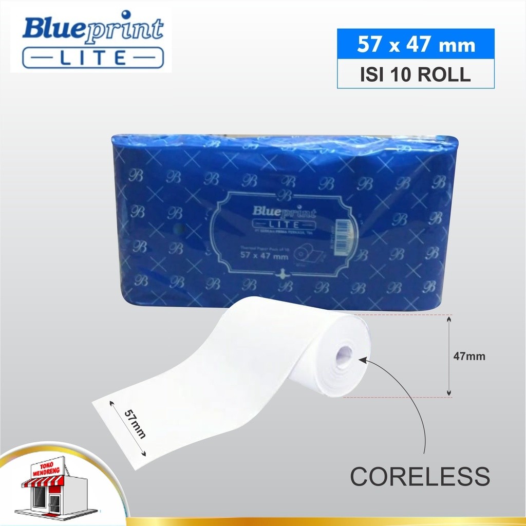 

Blueprint Lite Paper Thermal EDC 57 mm × 47 mm 1pack Kertas Struk Nota Karcis PPOB 57x47