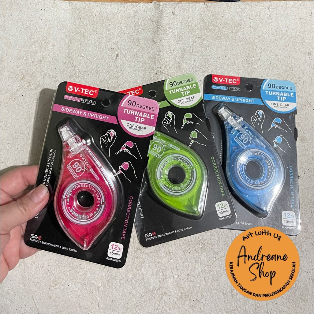 

Correction Tape V-Tec CT 955 – Tip Ex Kertas 5mm x 12m (1 buah)