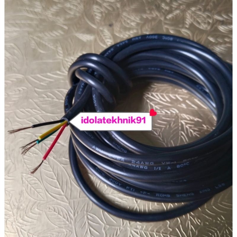 Kabel awg 24 isi 4jalur jual per 10meter kabel 4c 24 awg
