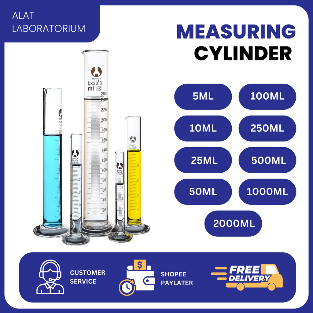 Measuring Cylinder Glass Alat Laboratorium / Gelas Ukur Kaca / Alat Laboratorium - Chemicalduo