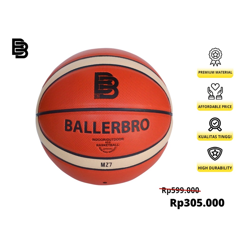 [PREMIUM ORIGINAL] Bola Basket Ballerbro MZ7 (Leather)