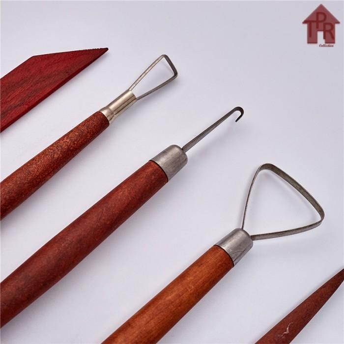 

promo -Butsir set / Alat ukir clay / Pottery Modelling tools - 9pcs.- merah - Merah