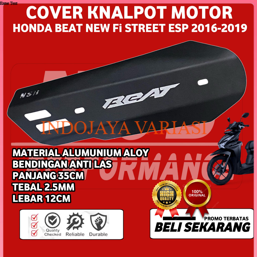 PROMO COVER TUTUP PELINDUNG TAMENG KNALPOT BESI PNP Beat Karbu Fi ESP Deluxe Pop Street New Anti Pec