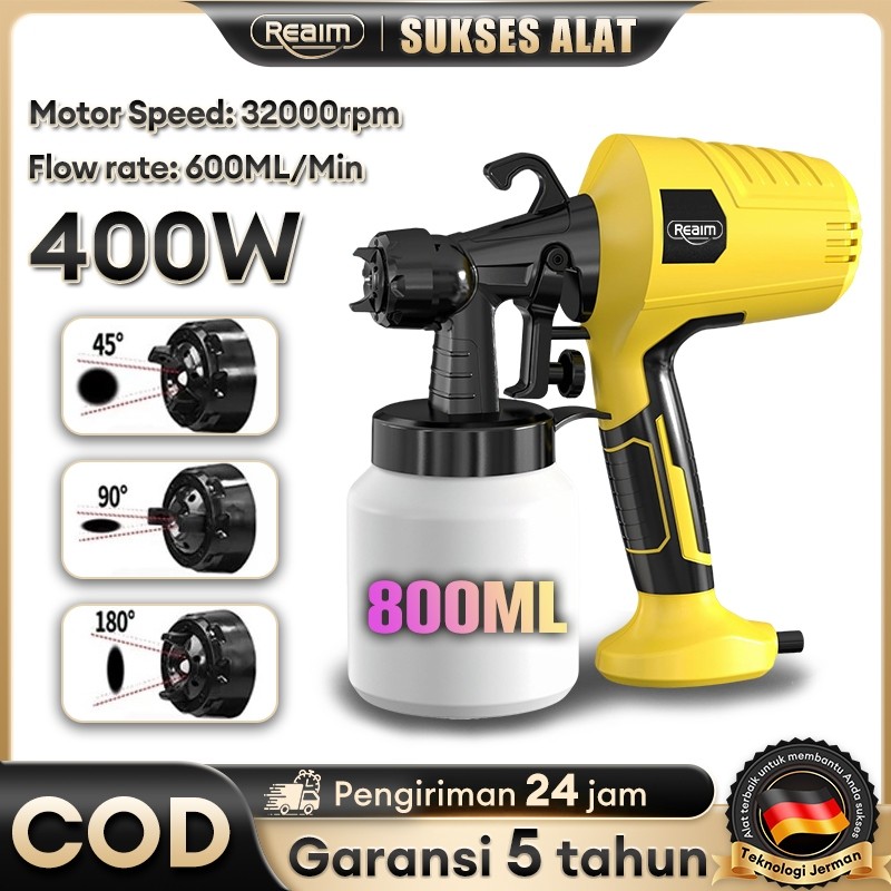 Reaim 400W alat cat semprot listrik 800ML mesin cat semprot listrik/alat cat dinding/mesin semprot s