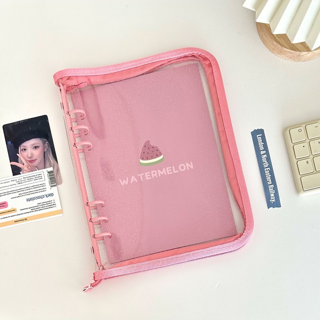 

2024 Cute A5/A6 Nwe Zip Bag My Journal Agenda Notebook & DIY Photocard Binder Organizer Gift Book School Stationery