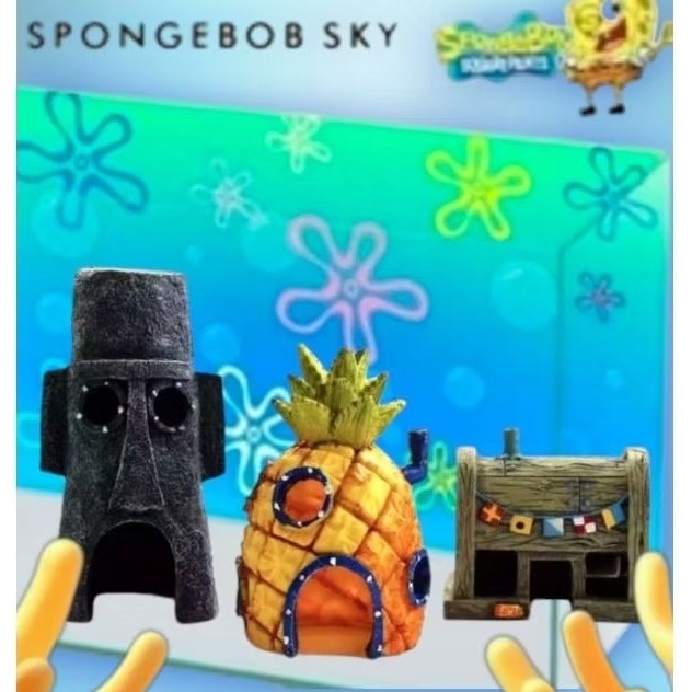 rumah Spongebob aquarium/hiasan aquarium Spongebob/dekorasi aquarium Spongebob